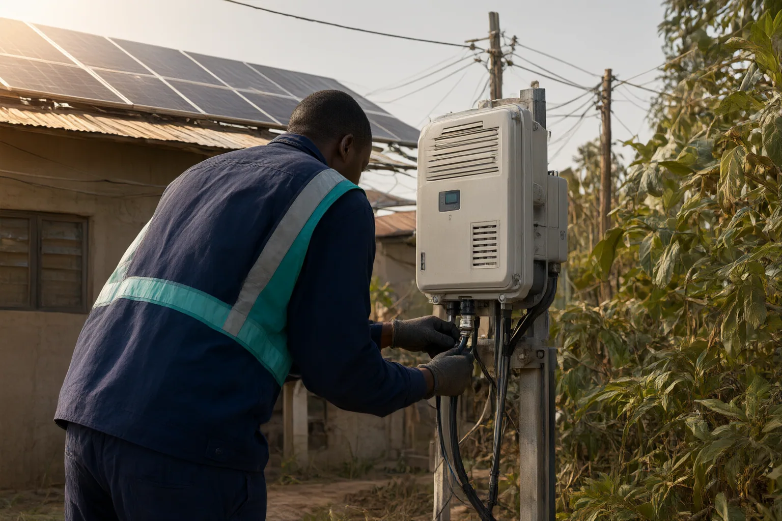 Editorial scene showing practical next steps for What Grid, Data and Regulatory Measures Can Support Distributed Renewable Energy Integration in Nigeria?