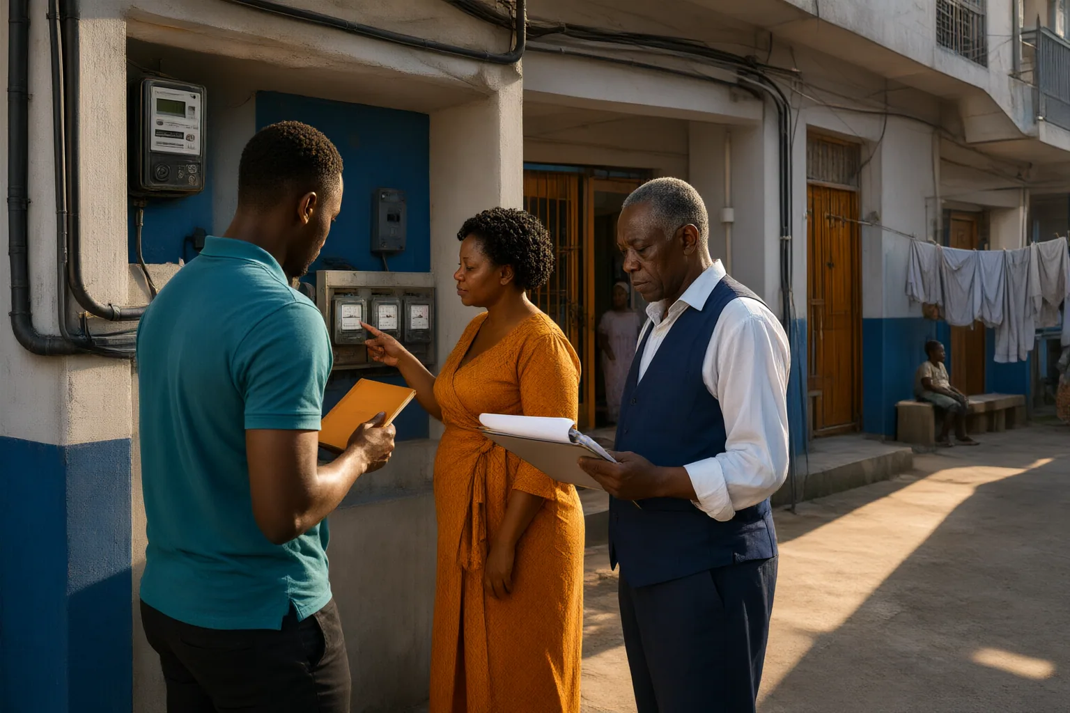 Editorial scene showing practical next steps for How Nigerian Apartment Residents Can Address Unfair Shared-Meter Electricity Cost Allocation